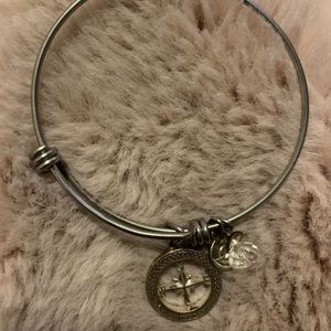 Silver compass bracelet